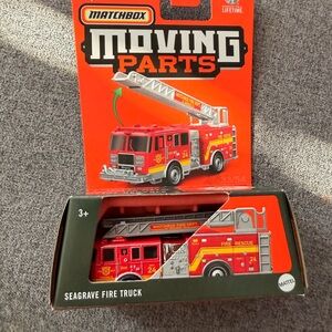 Mattel Matchbox Seagrave Fire Truck - Red and Silver